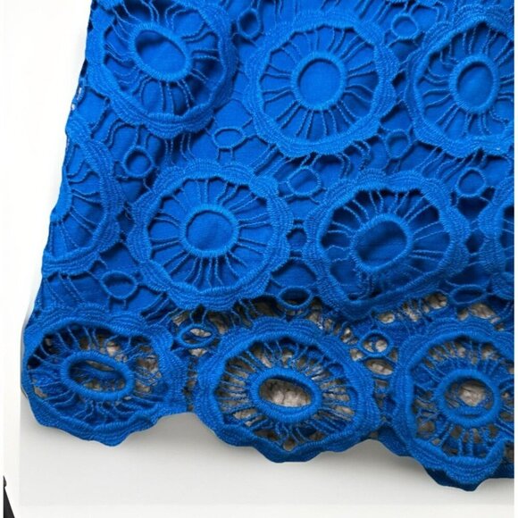 Jack by BB Dakota Adorable Blue Crochet Skirt Size 2 Fully Lined Side Zip - Picture 3 of 7